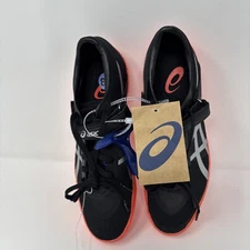 Asics High Jump Pro 3 R Shoes Mens Size 8.5 Black Silver-Orange Track Spikes.New
