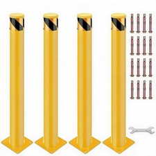 30in Tall Steel Safety Bollard 4.5in Dia W/ Reflective Tape Driveway Warehouse