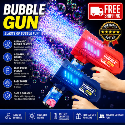 Children Bubble Gun Toy 10-Hole Fully Automatic Outdoor Fun Soap Bubble Machine