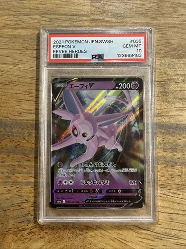 GRADED PSA 10 2021 Pokemon JPN.SWSH Espeon V Eevee Heroes #035