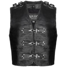 PAULGOS Lederweste - 100 % Echtleder - Schwarz - BW7 - in den Größen S - 7XL erh