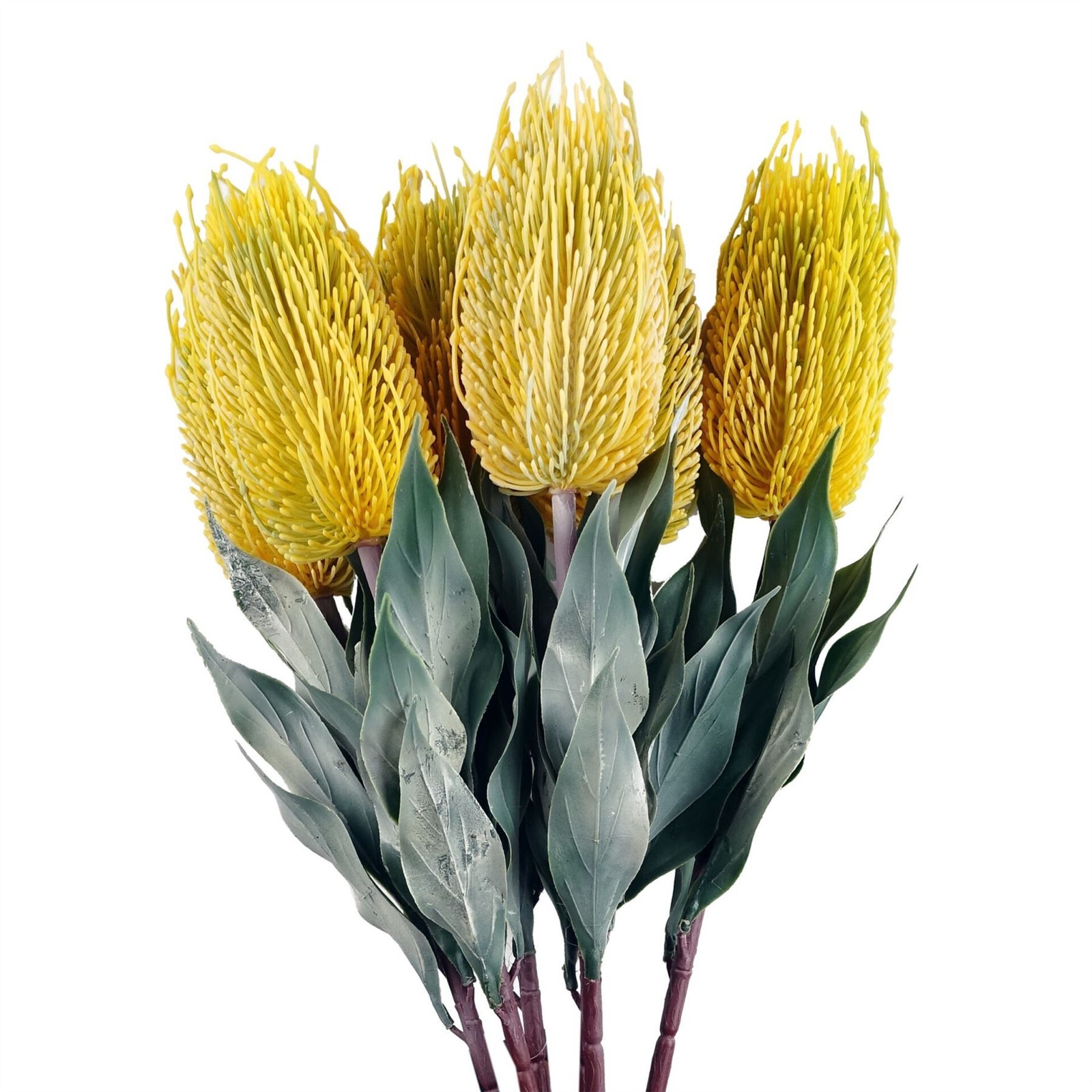 Leaf Unisex Yellow Pack Of 6 X 75Cm Banksia Menziesii Flower Stem Artificial | Size: 6 X 75 Cm - Image 2