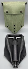 US AMES 1985 Entrenching Tool Tri-Fold E-Tool Shovel w/ pouch Military USA
