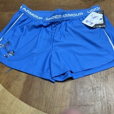 Under Armour Girls Tech Play Up Logo Shorts Blue White YXL 6007914