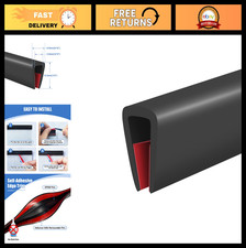 Self-Adhesive Rubber Edge Trim Protector for 3/16" Glass, 20ft U-Channel, EPDM B