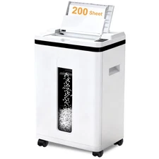 200-Sheet Paper Shredder Cross Micro Cut Commerical Office Credit Card Destroy