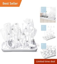 Space-Saving Countertop Baby Bottle Holder with Hollow-Carved Design - Gray
