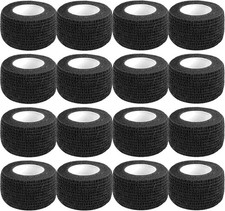Self Adhesive Bandage Wrap,1 Inch 5 Yards 16 Pack Black ElasticFlexible Cohesive