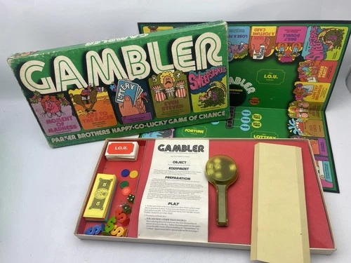 ⭐ Vtg GAMBLER Parker Brothers Happy-Go-Luck Game Of Chance Board Game COMPLETE ⭐
