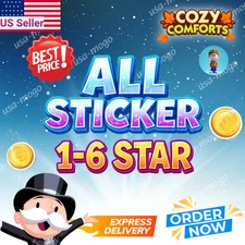 Monopoly Stickers Go 1 2 3 4 5 6⭐️ ALL Sticker Avaiable 💥 Cheapest price 🕘24/7