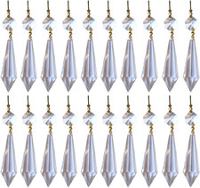 Crystal Prism 20Pcs Clear Crystal Chandelier Icicle U-Drop Prisms Lamp Pendants