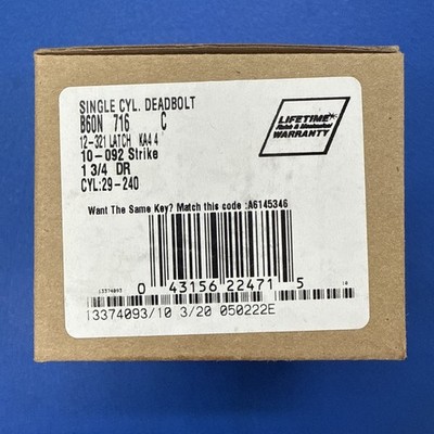 Schlage B60N716C Aged Bronze Deadbolt Grade 1 w/ 10-092 Full Lip Strike