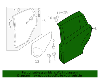 18 19 Subaru Crosstrek Rear Passenger Door 60409FL0419P for sale
