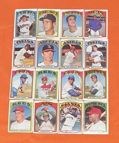 1972 Topps (16) Different (Nolan Ryan….) HOF Vintage Baseball Card Lot *CgC605*