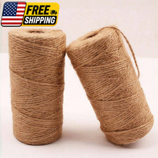 100m Natural Jute Twine Rope Roll for Craft Gift Wrapping Gardening DIY Knitting