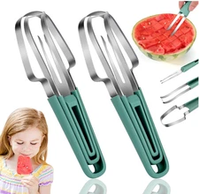Palksky 2-Pack Watermelon Slicer – 3-in-1 Stainless Steel Fruit Cutter