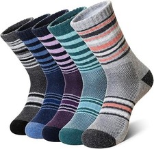 Merino Wool Hiking Socks for Men  Women 5 Pairs Thermal Warm Medium Nordic