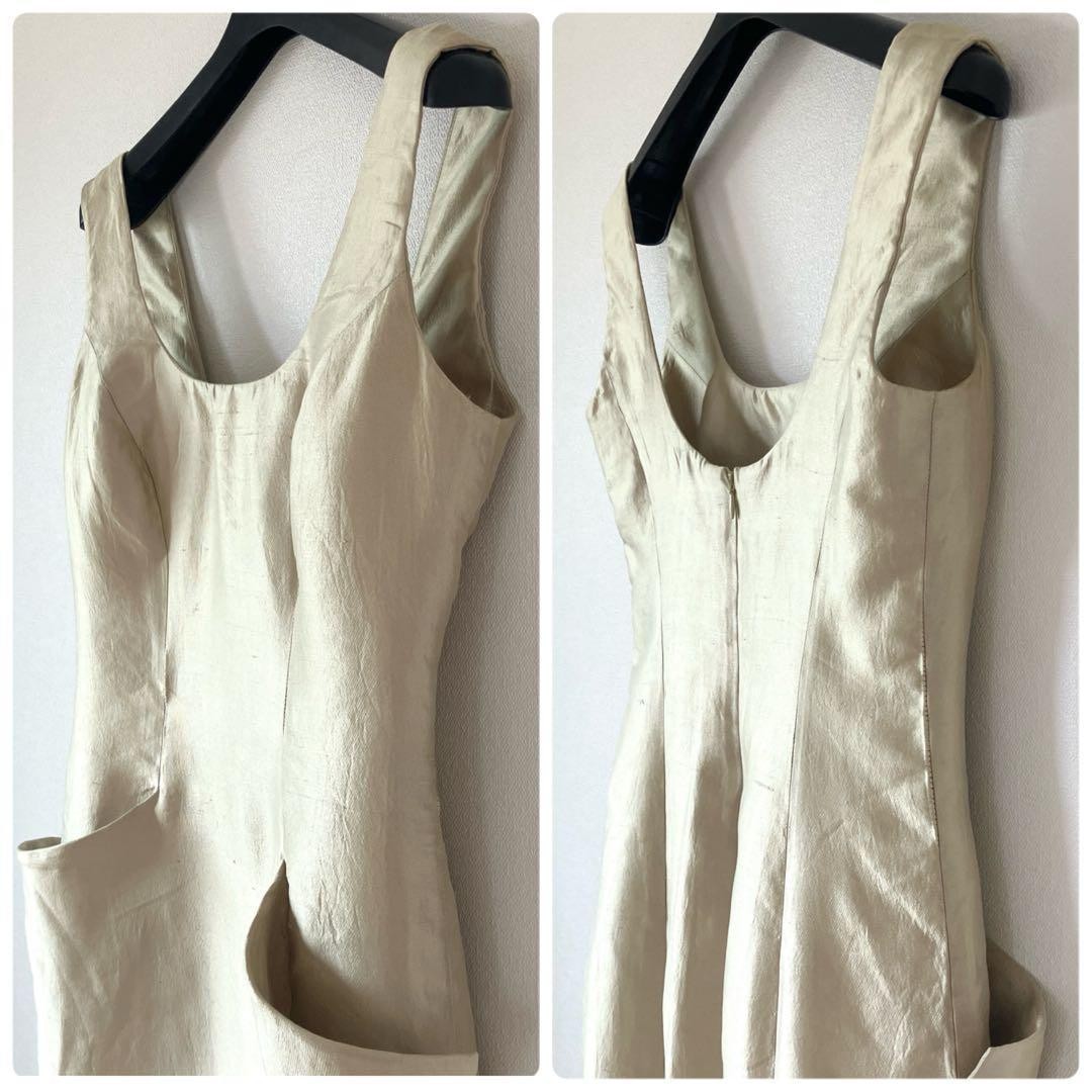 Christian Dior BOUTIQUE Galliano 2007 Silk Dress Sz F36 US6 Gold Made in France thumbnail 19