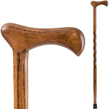 BRAZOS WALKING STICKS Comfortable Grip Ash Walking Wooden 1-Foot Cane Rubber Tip