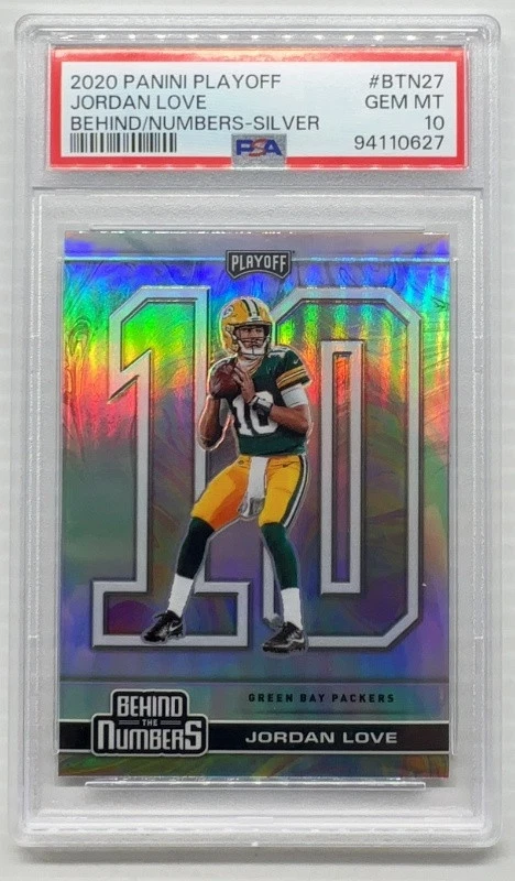 Jordan Love Panini Playoff Behind the Numbers #BTN27 Silver