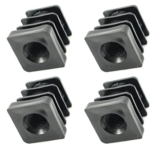Design61 4 tappi filettati per tubi quadrati con filettatura in plastica (c4T)