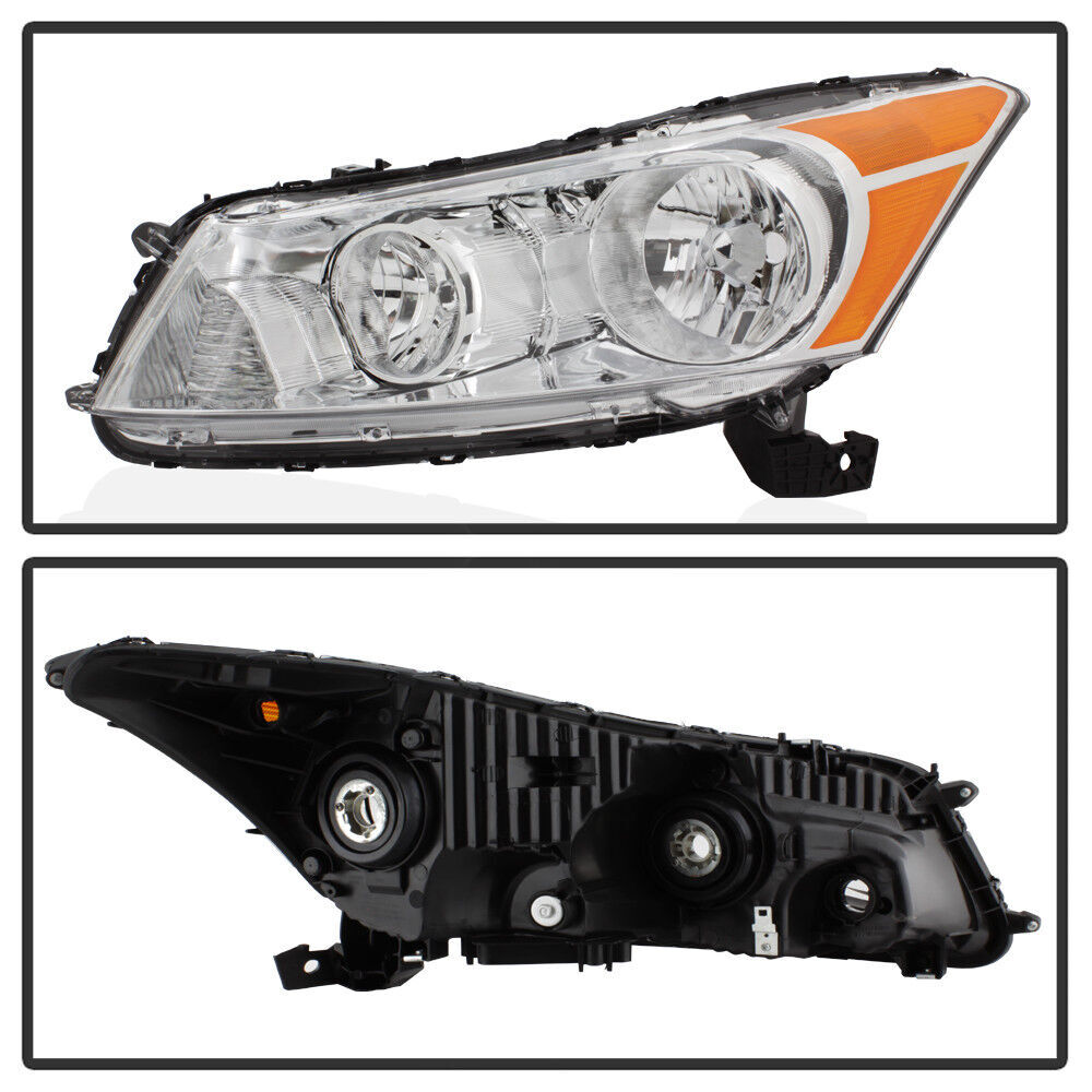 Headlights Headlamps Fit For 2008-2012 Honda Accord Assembly Pair Chrome Housing
