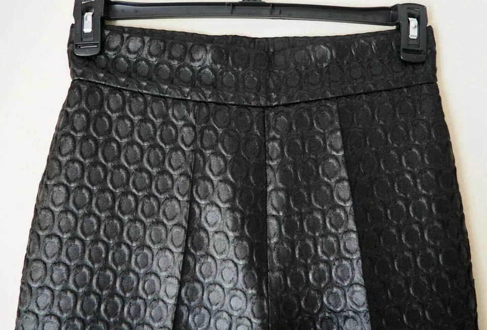Pantalones PRADA Y2K 90 De Colección Pantalones Repujado Circulares Para Mujer 44 IT 10 EE. UU. Negros  Foto 4 de 4