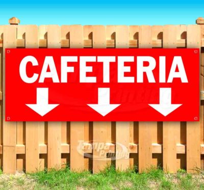 CAFETERIA Advertising Vinyl Banner Flag Sign Many Sizes ARROW