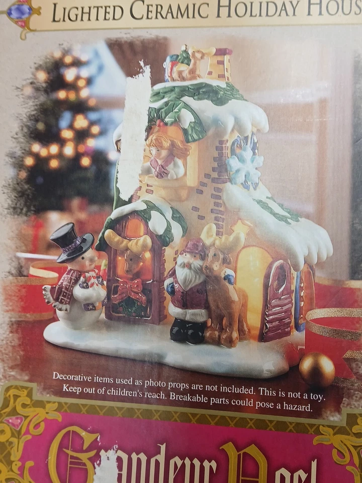 2002 Grandeur Noel Lighted Ceramic House Collectors Edition××× Light Switch Only Foto 4 de 4