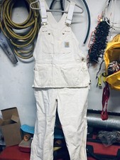 Vintage 80 s Carhartt Coveralls 38x30 UnionMade Carpenter Bibs DS NWOT R29 NAT