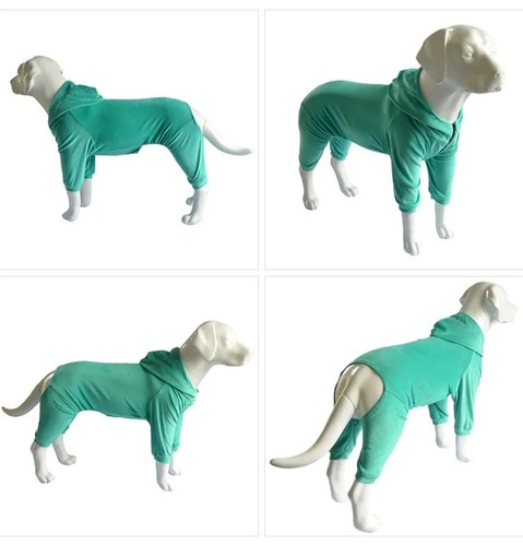 Dog Cosy Pyjama XS in Turquoise Green Dog Jumper Coat Winter Velvet Soft - Picture 5 of 8