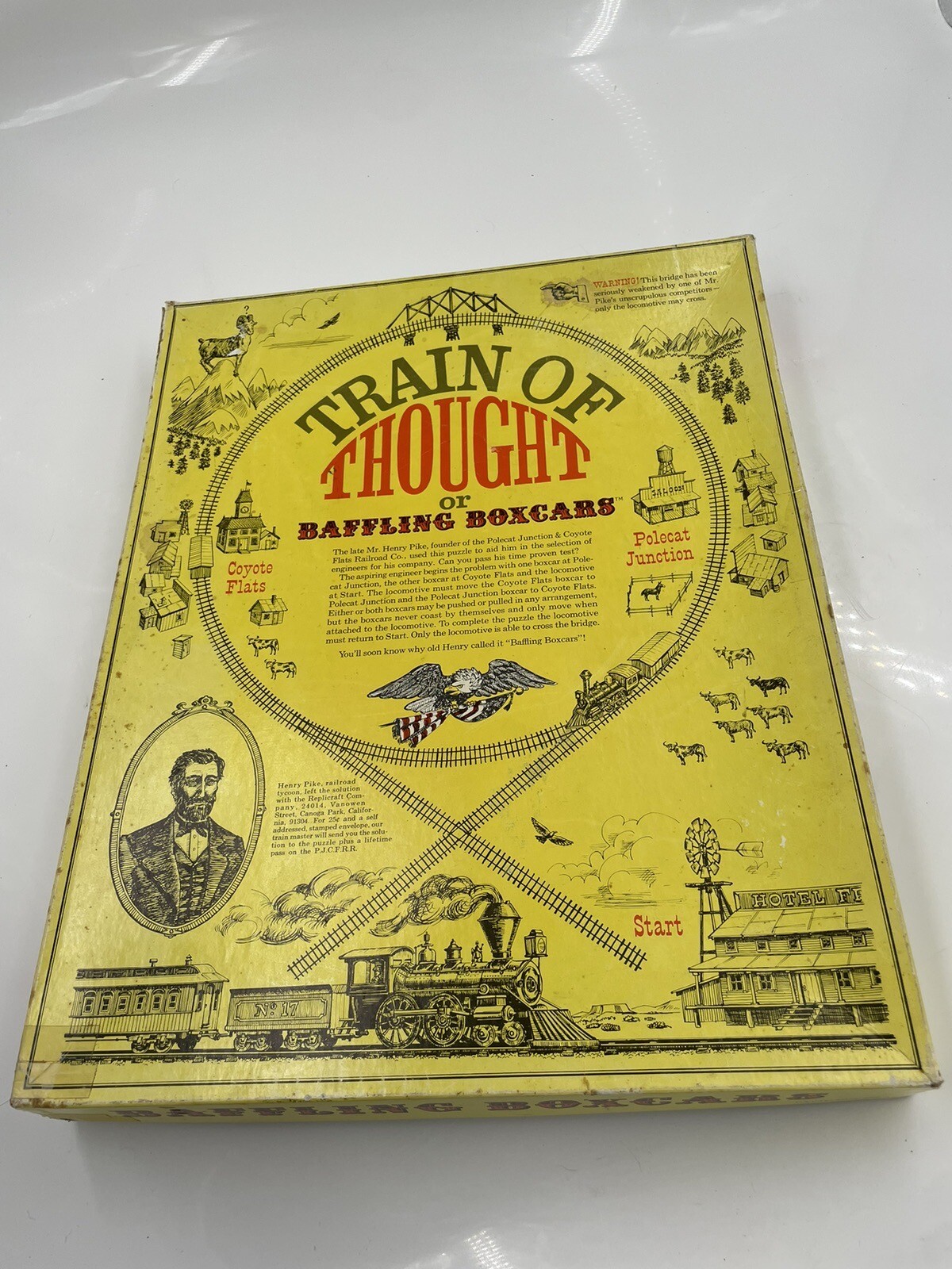 Train of thought or baffling boxcars board game vintage the replicraft
