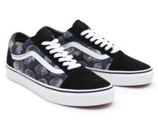 VANS Old Skool Paul Van Doren Wireframe Skulls Canvas Suede Shoes M-6.5 / W-8