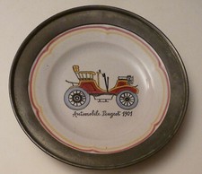 Ancienne assiette décorative en porcelaine – Automobile Peugeot 1901