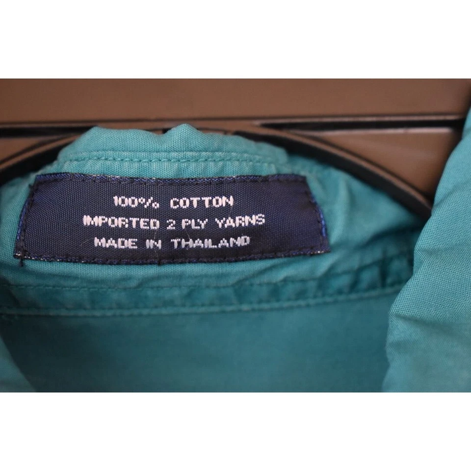 Men's Vintage Cutter & Buck Teal Long Sleeve  Dress Shirt 2 Ply Yarns XL - Image 4 of 4