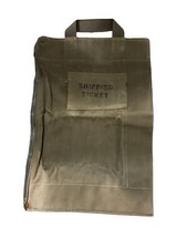 Vintage Shipping Ticket Green Canvas Bag Return To Western Electric CO New York 