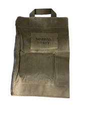 Vintage Shipping Ticket Green Canvas Bag Return To Western Electric CO New York 