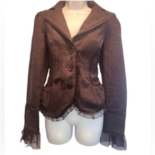 Lip Service Jacket Victorian Steampunk Lace Corset Vintage Y2K M Rare Blacklist