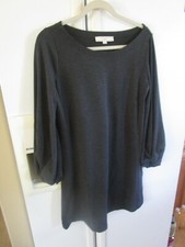 Loft Charcoal Gray Tunic knit Dress S poly blend