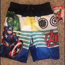 Marvel Avengers Size 4 Boys Swim Trunks NEW NWT