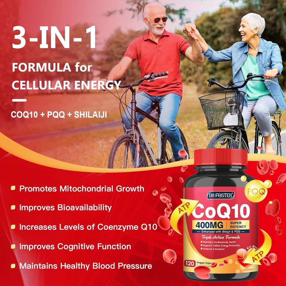 Coq10 400Mg with PQQ & Shilajit Powerful Antioxidant with Vitamin E