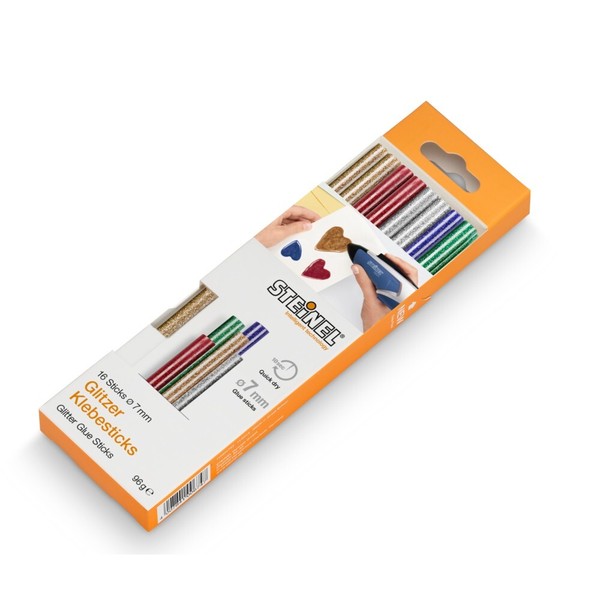 Steinel Glitzer Klebesticks Ø 7Mm 16 Stk Bunt Schmelzklebestoff HeißKlebepistole-image