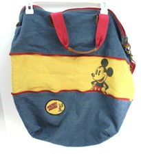 Disney Mickey Mouse Classic Denim Expandable Zip Shoulder Cross bag tote Hidden