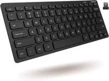 Macally Small Wireless Keyboard - 2.4G Ergonomic  Comfortable Compact Black