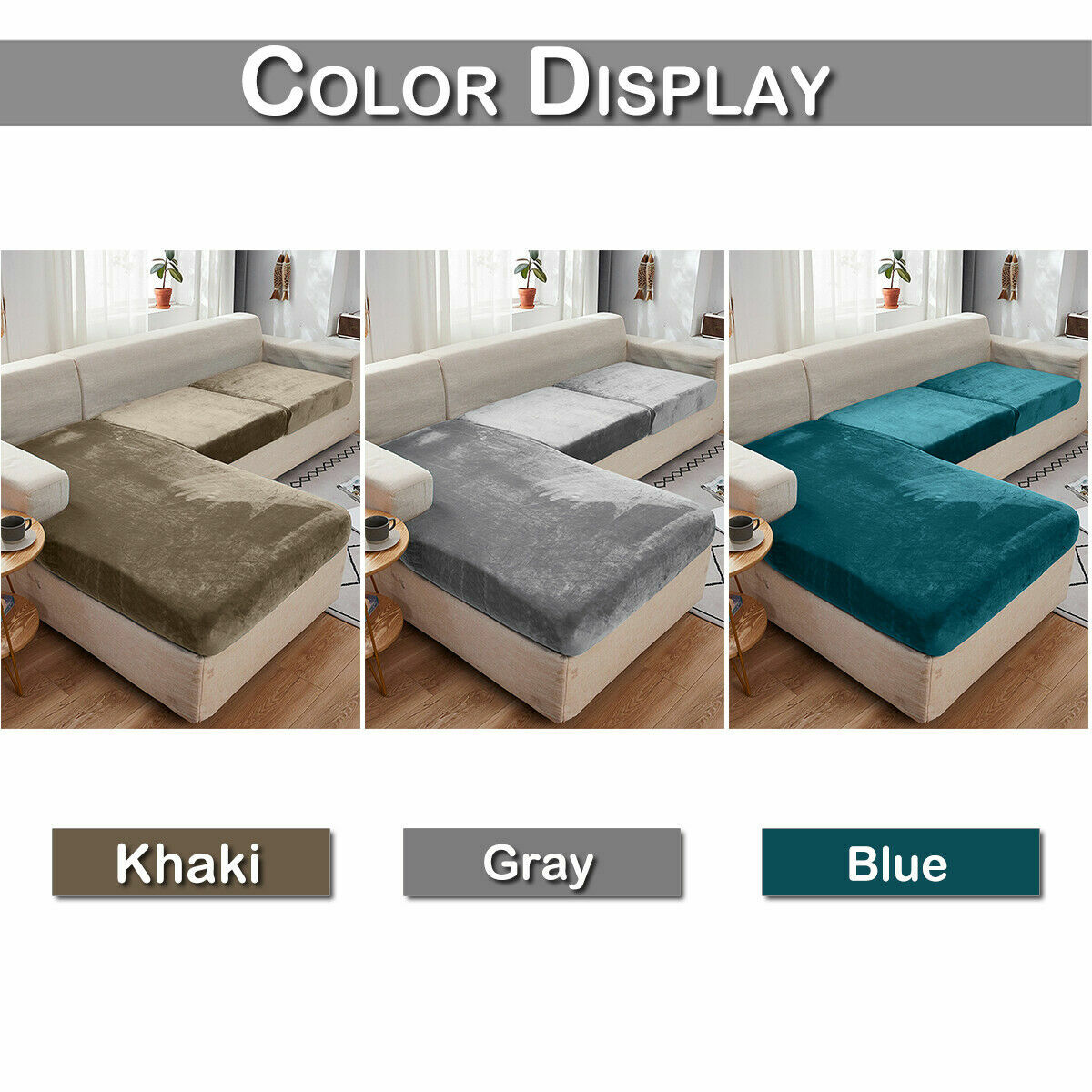 1/2/3 Seater Velvet Replacement Sofa Seat Cushion Covers Stretch Couch