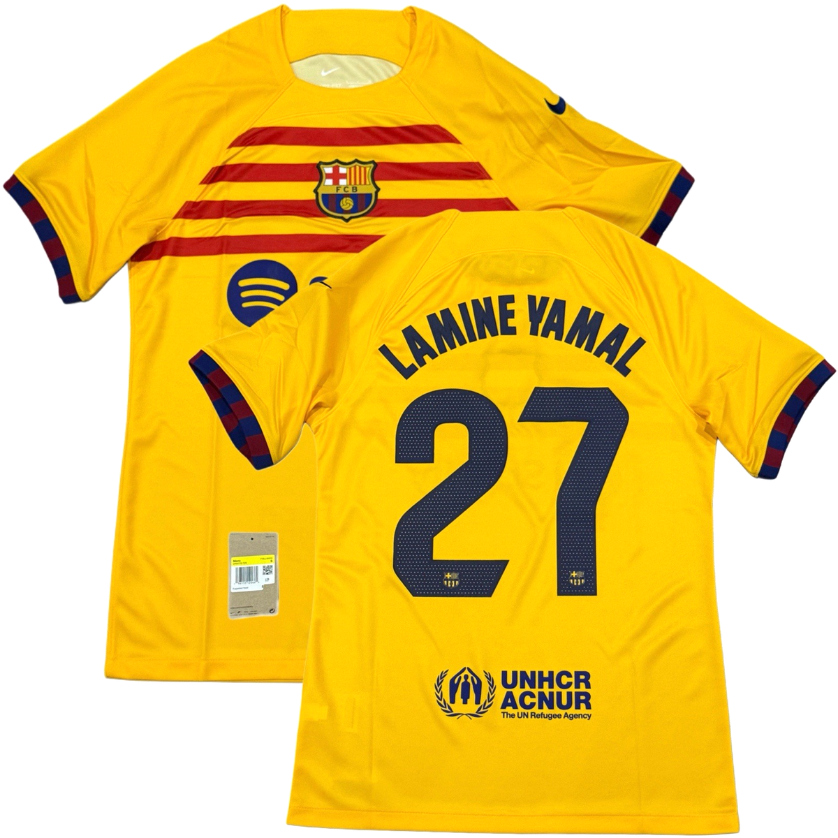 2023/24 Barcelona Fourth Jersey #27 Lamine Yamal Small Nike La
