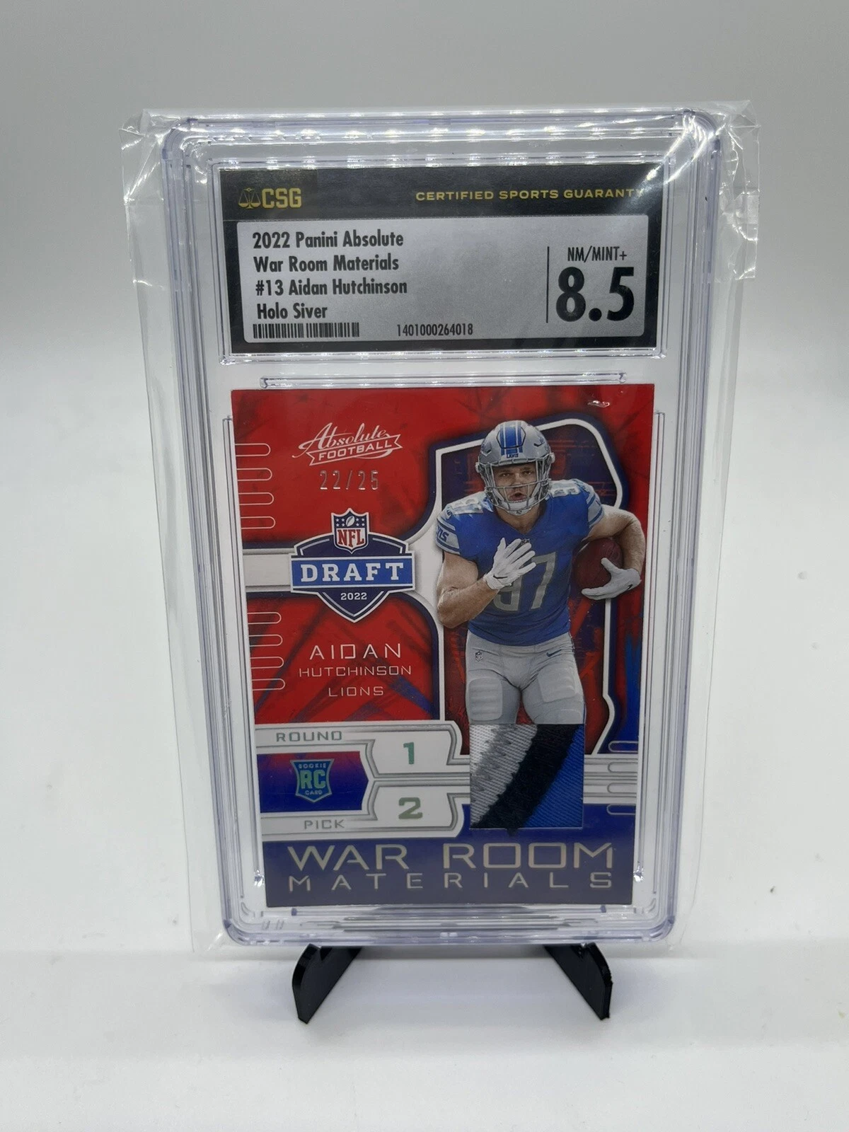 Aidan Hutchinson Panini Absolute War Room Materials #13 Holo Silver