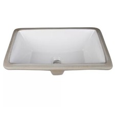 Signature Hardware Rectangular Porcelain Undermount Bathroom Sink-White- 20x15