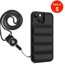 5 Pack Detachable Ring Neck Strap Lanyard Cell Phone ID Card Camera USB BLACK