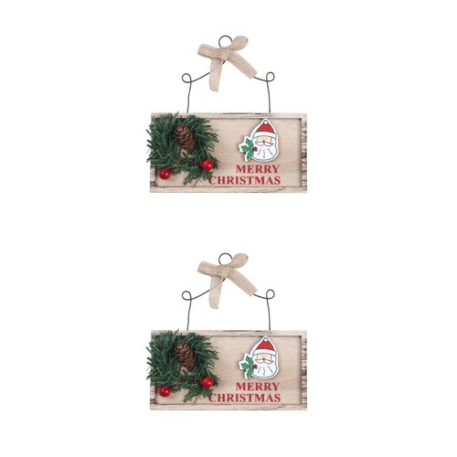 2 Pieces Christmas Hanging Plaque Outdoor Wreaths for Front Merry eBay